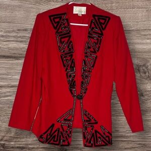 Ivana Beaded Wool Blazer